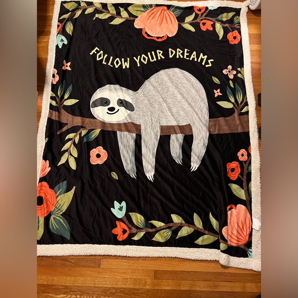 sloth throw blanket